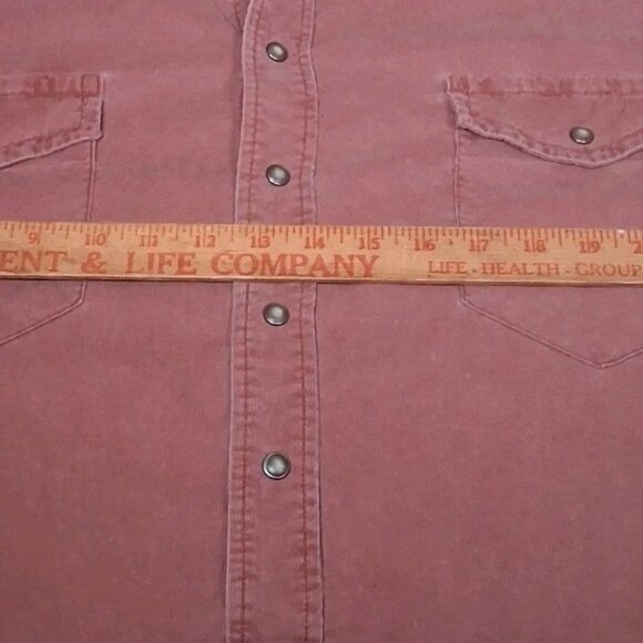 Vintage GAP Shirt Men XXL Salmon Pink Corduroy Western Wear Snap Up Long Sleeve - Picture 7 of 16